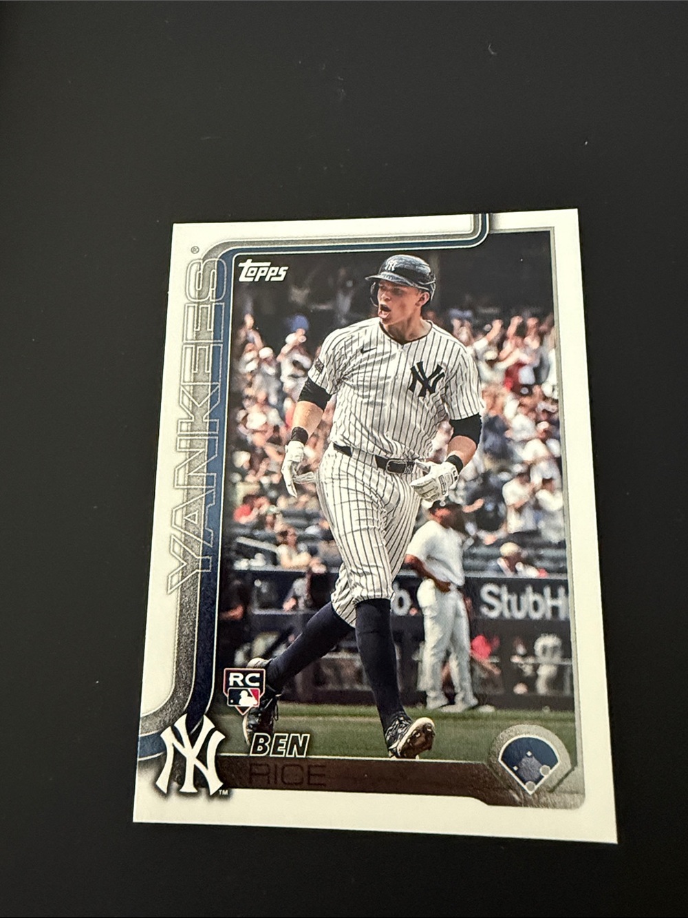 Topps New York Yankees Baseball Card - White, Navy BEN RICE RC